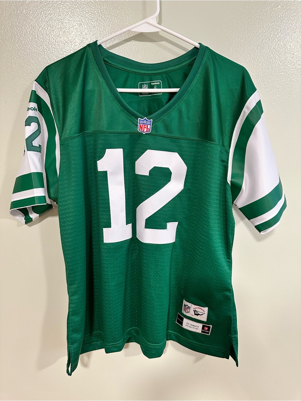 Reebok NFL New York Jets Joe Namath #12 Throwback Football Jersey